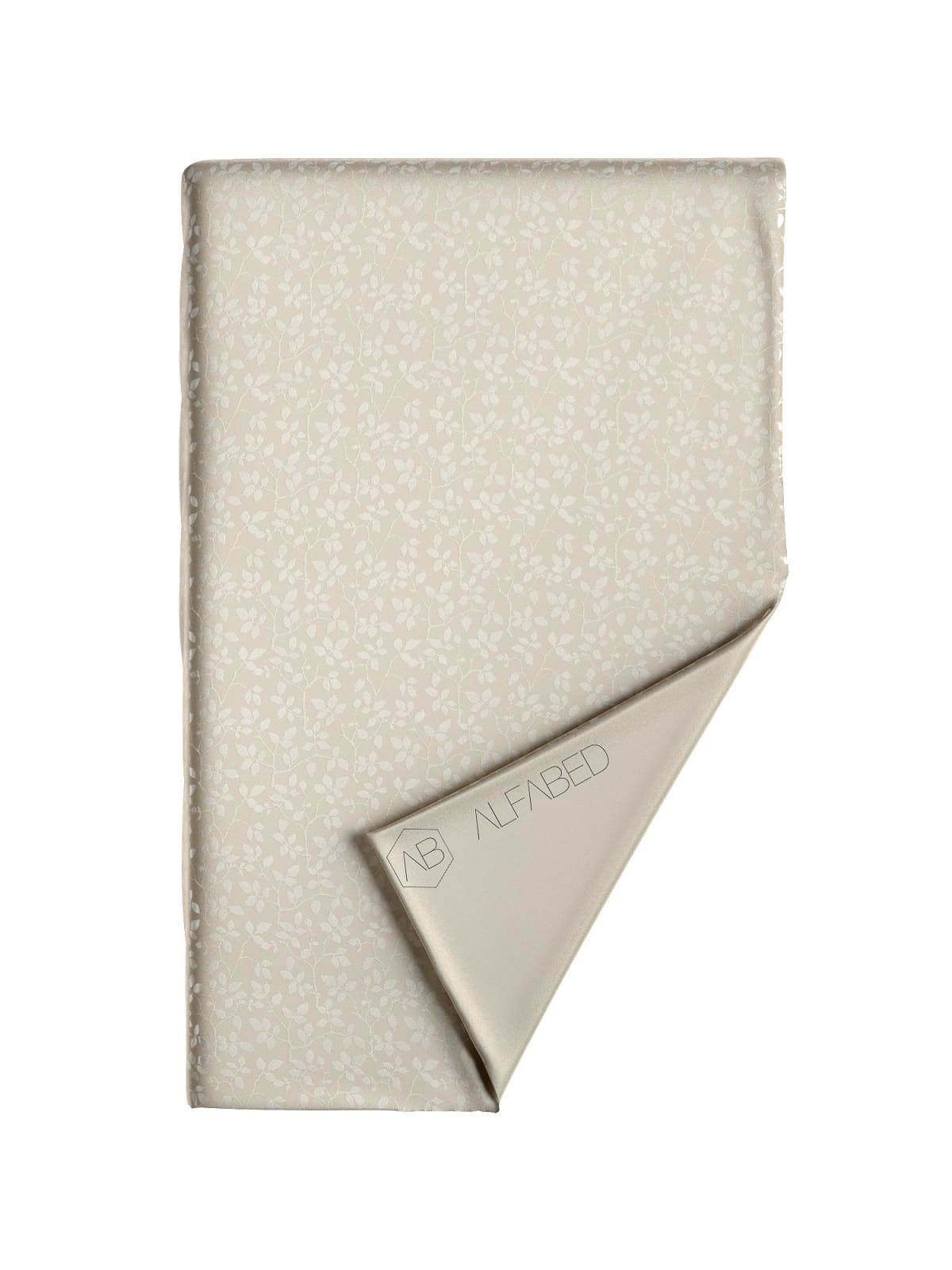 Topper sheet case lux jacquard cotton taupe tree leaves h 15