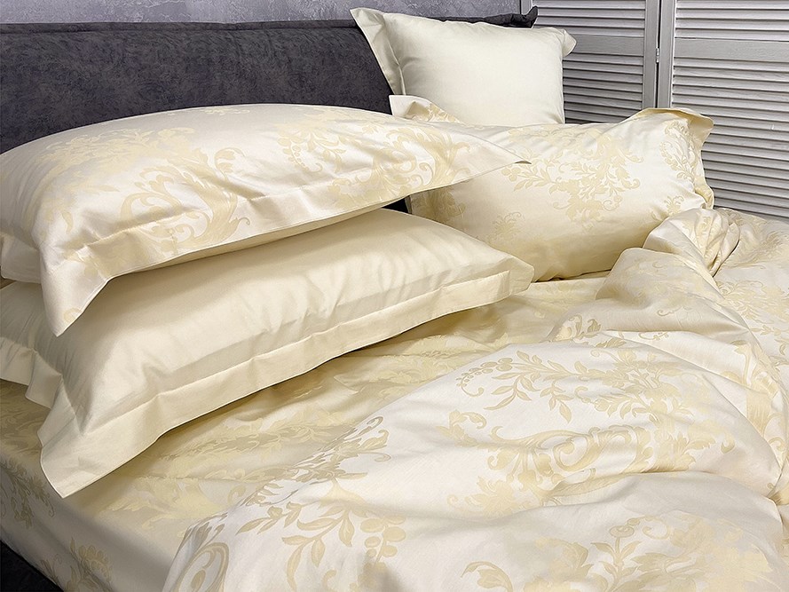 Set Lenjerie ALFABED Lux Double Face Jacquard Modal Vineyard Cream