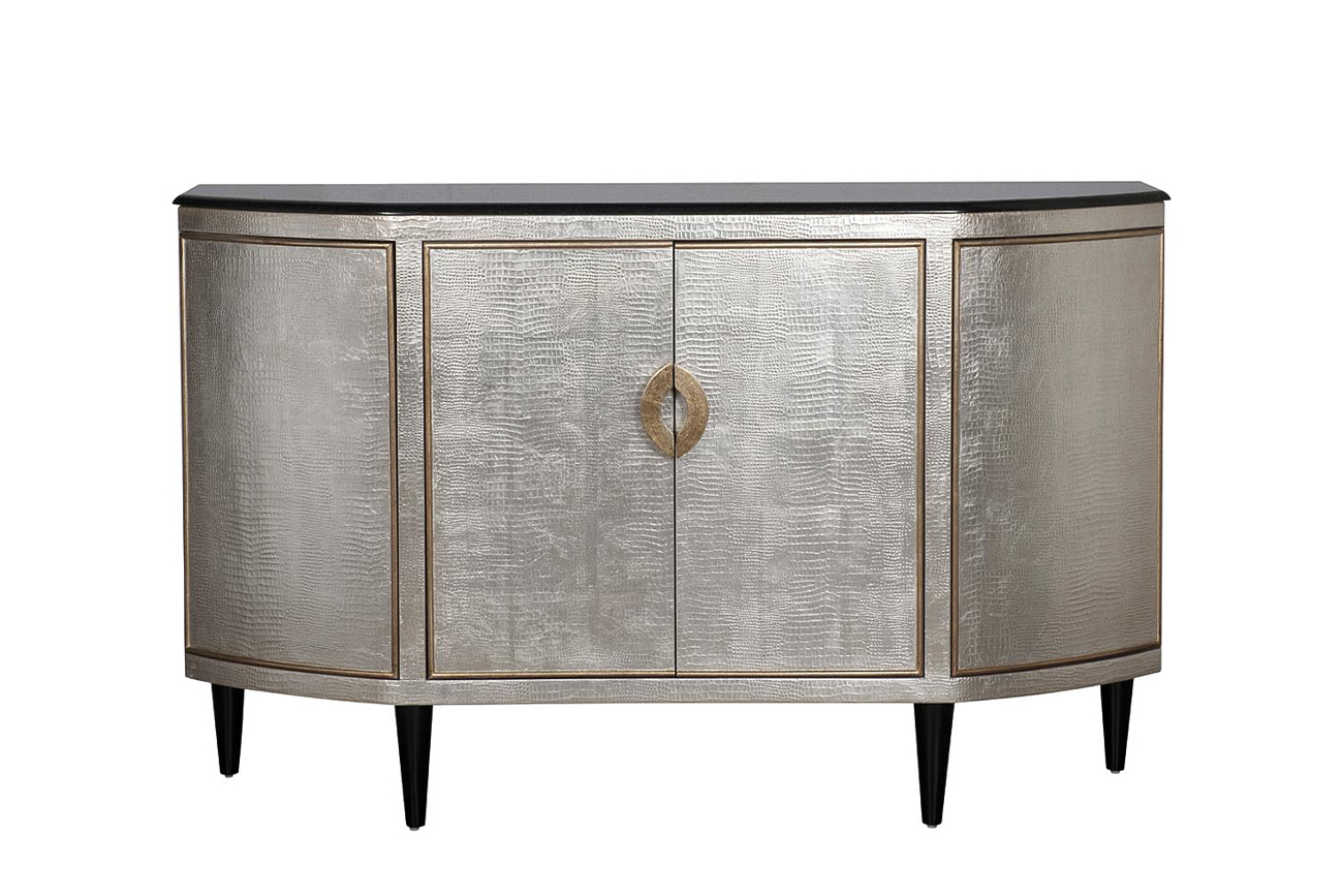 Комод серебристый с каменн.столешницей ART-N2911-S