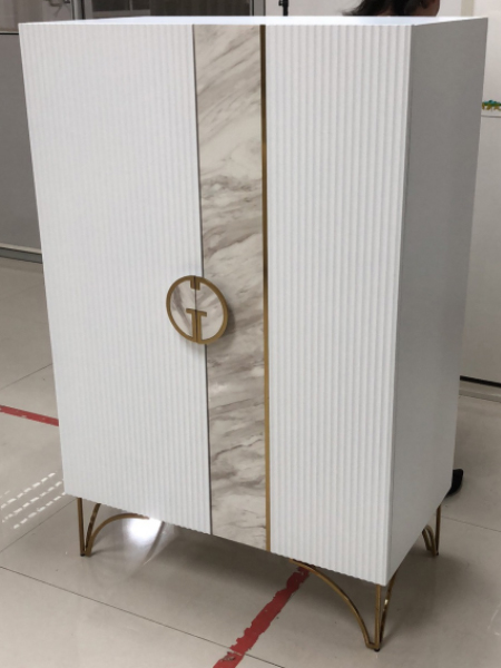 Комод высокий Plisse белый/золото GD-CHH20207