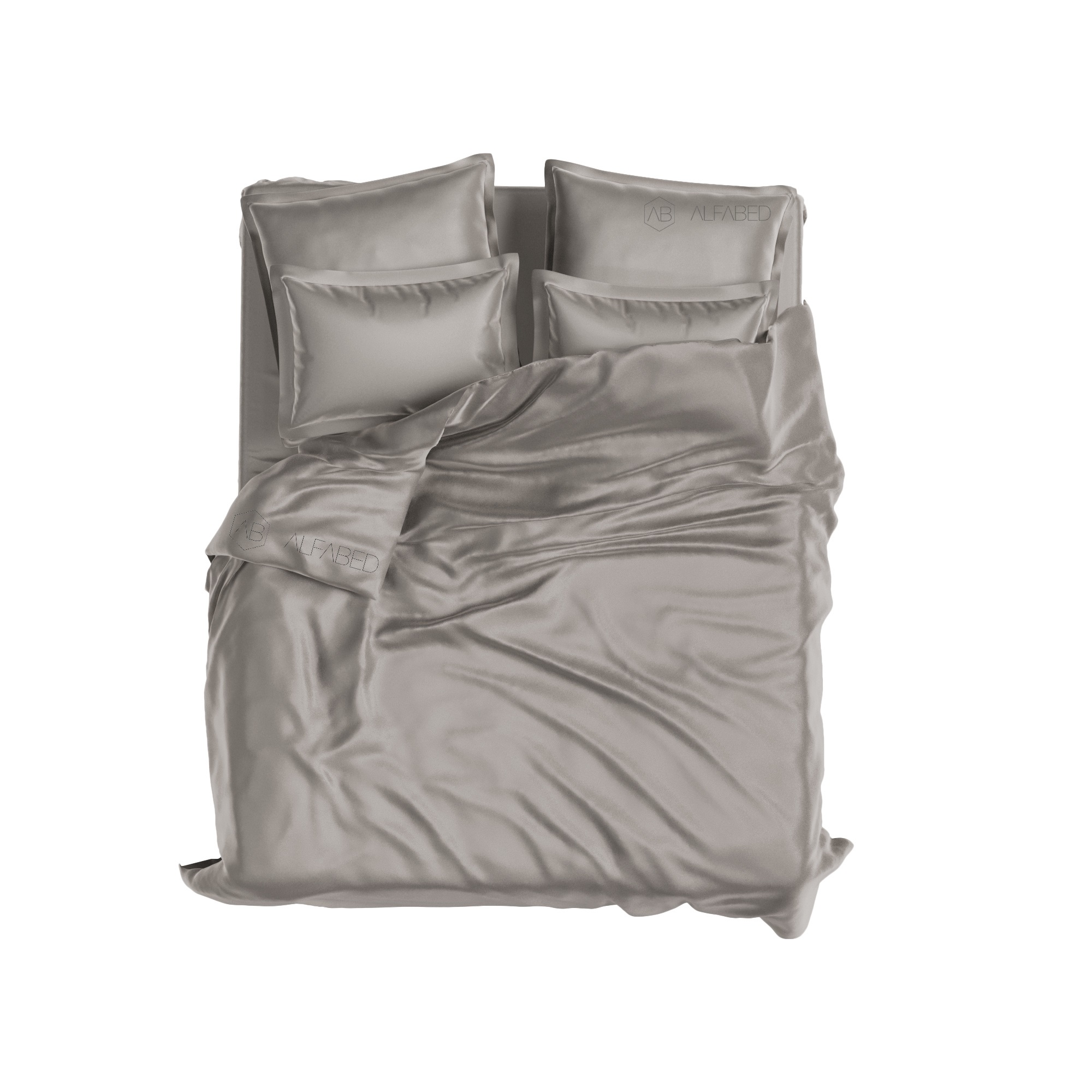 Set Premium Bumbac Sateen Gri Cald
