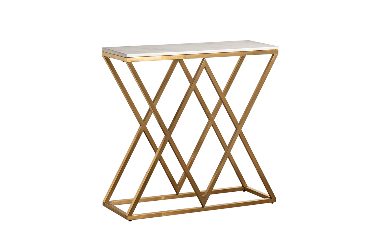 Консоль Bianco Namibia бел.мр/мат.зол 47ED-CST026/80GOLD1