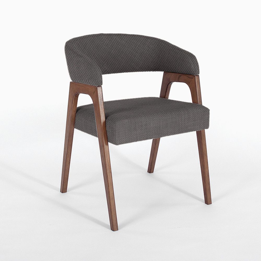 Берн темно-серая ткань, массив бука (цвет орех) для кафе, ресторана, дома, кухни