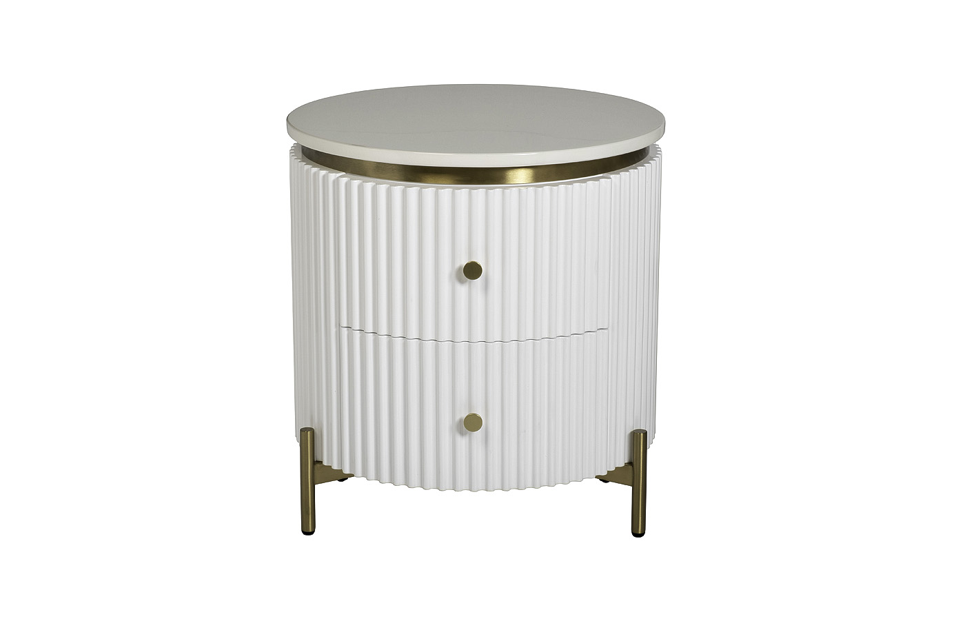 Тумбочка белая 2 ящика d51*55см 77IP-GD009-TUMB