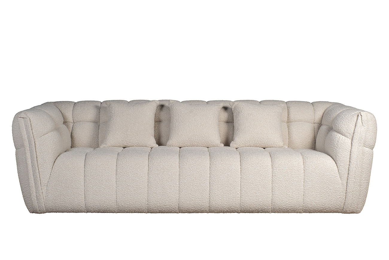 Диван Prato трехместный букле белый 249*106*74см ZW-26803