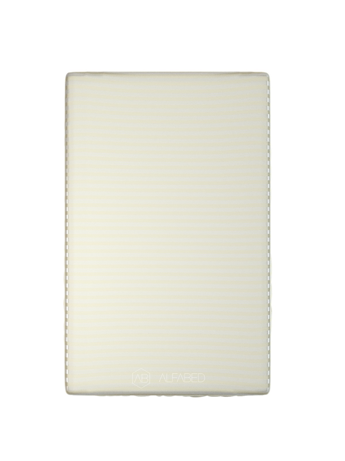 Uni sheet premium woven cotton sateen stripe cream h h 0 bez rezinki