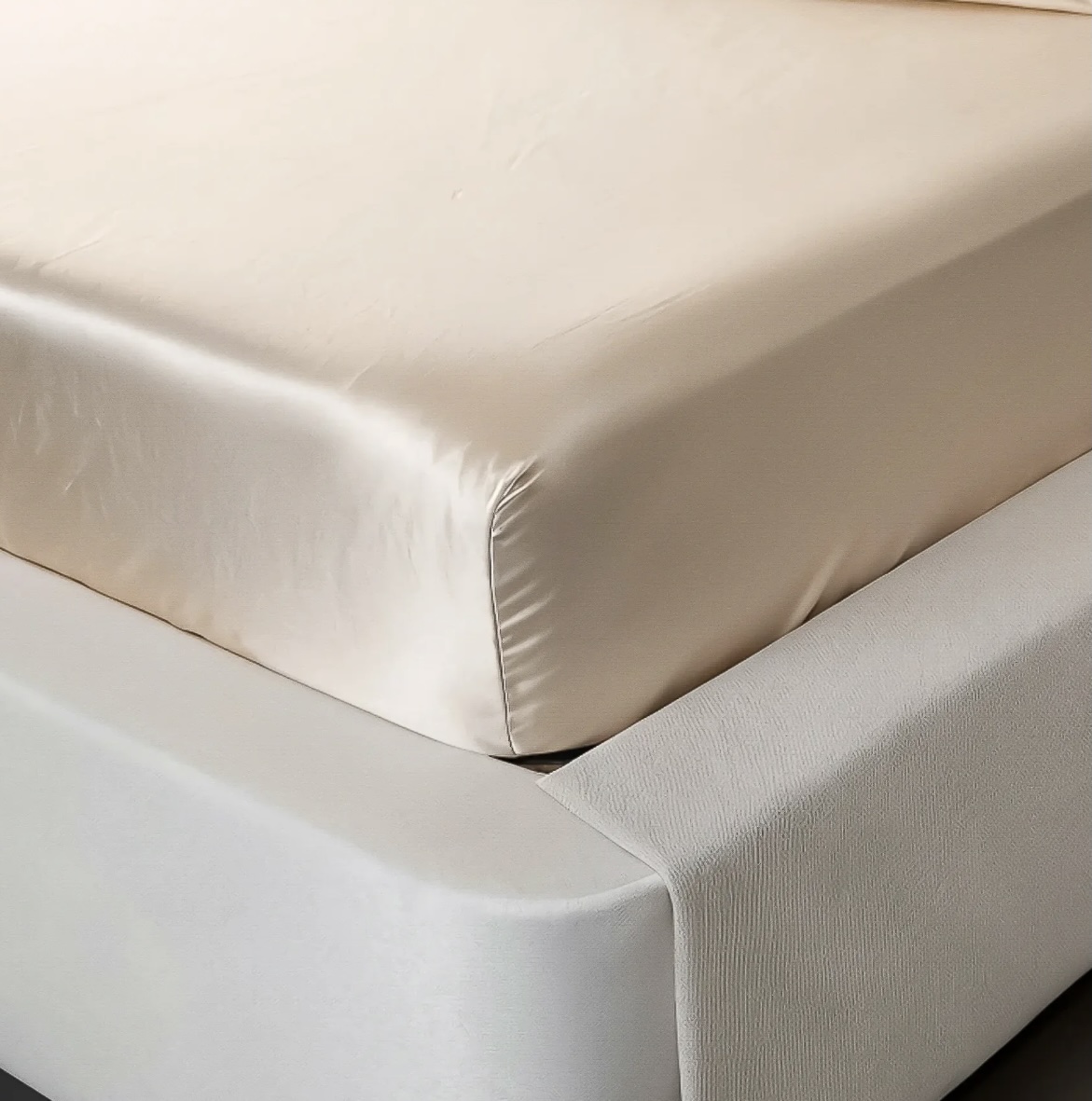 Cearșaf Montat 100% Mătase Classic Pearl