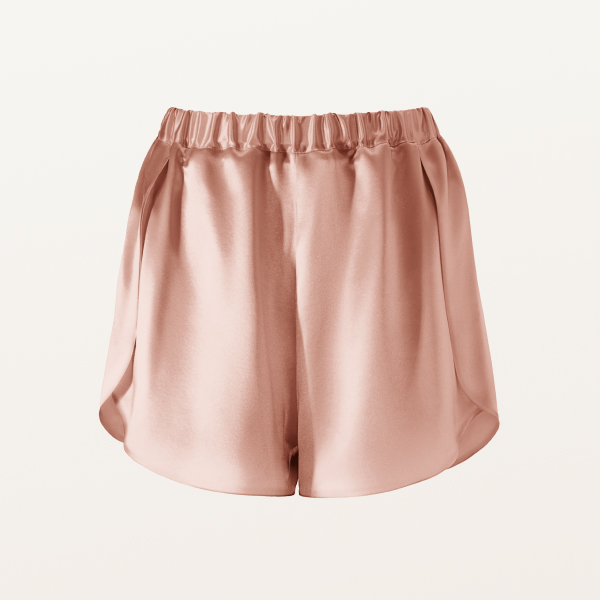 Pantaloni scurți din Aur Roz 100% mătase