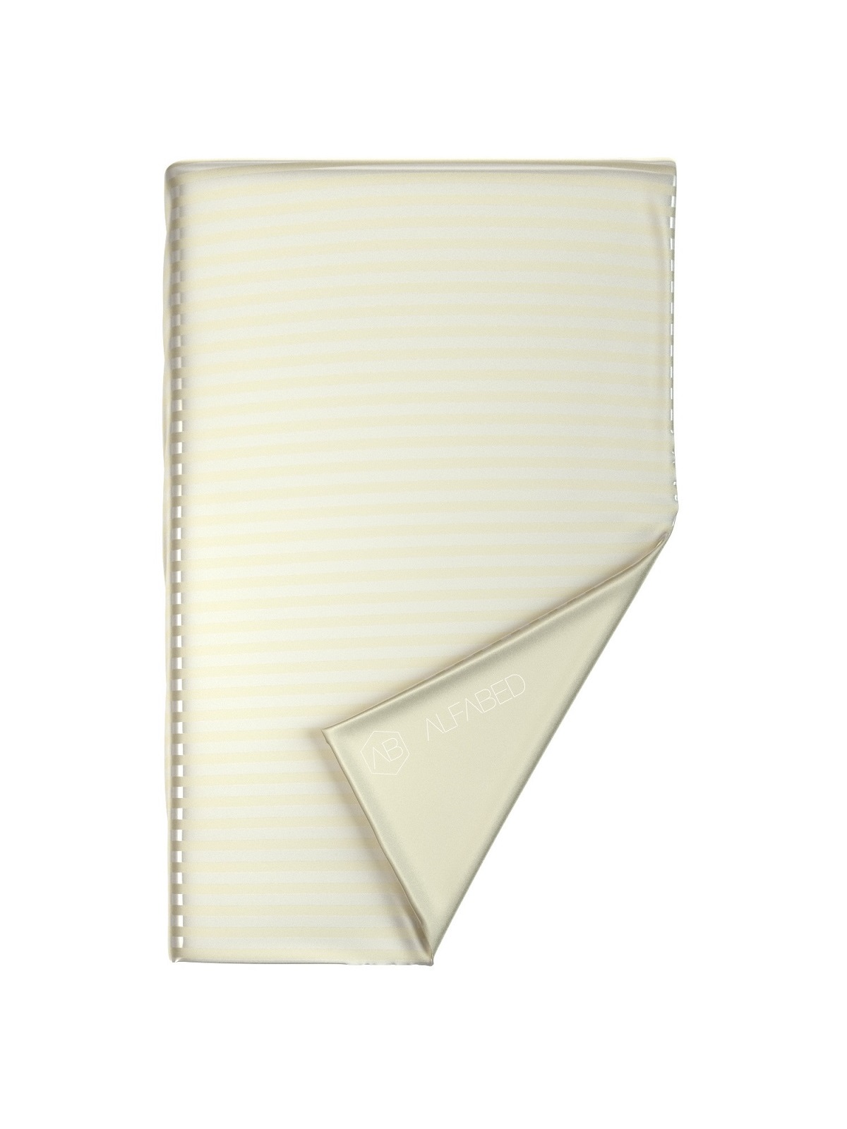 Cearshaf pentru plapuma premium woven cotton sateen stripe cream h f1