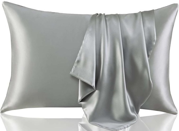 Pillow Case 100% Silk Sparkling Silver