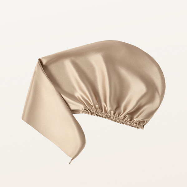 100% mătase bej turban prosop