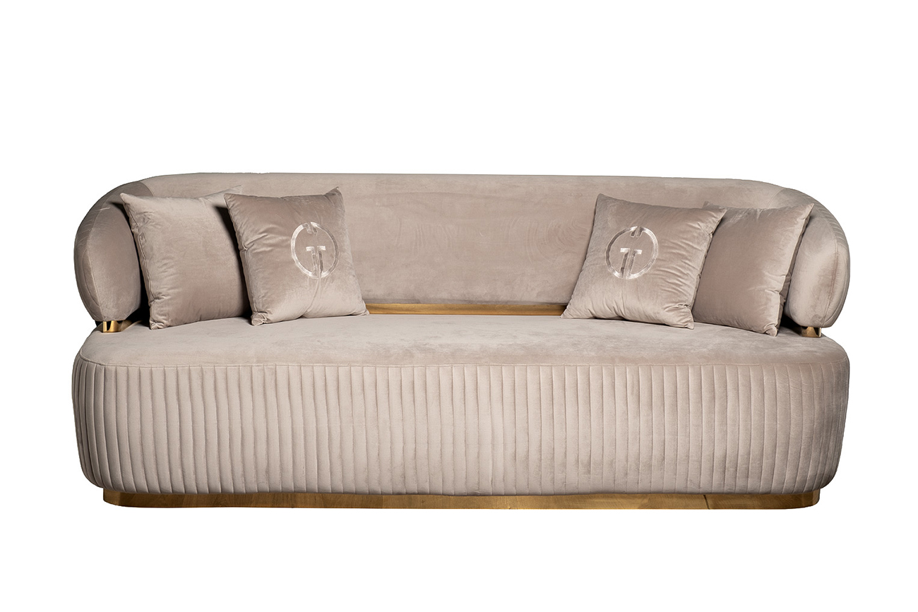 Диван Glarus трехместный, велюр серый 102AN-DIV-1303-SER