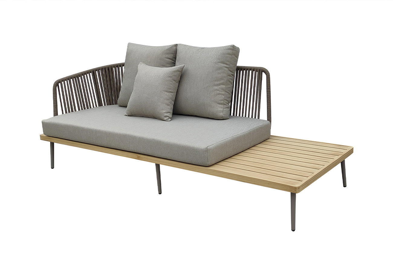 Диван трехместный левосторонний "BAYLEY" уличный серый 129KN-03047