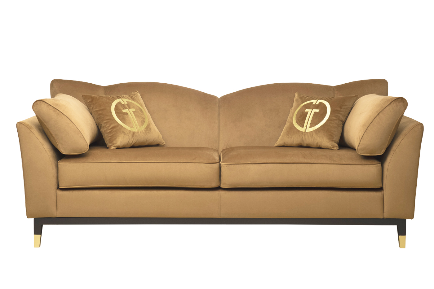 Диван Siena трехм.без мех.,велюр коричневый Colt004 