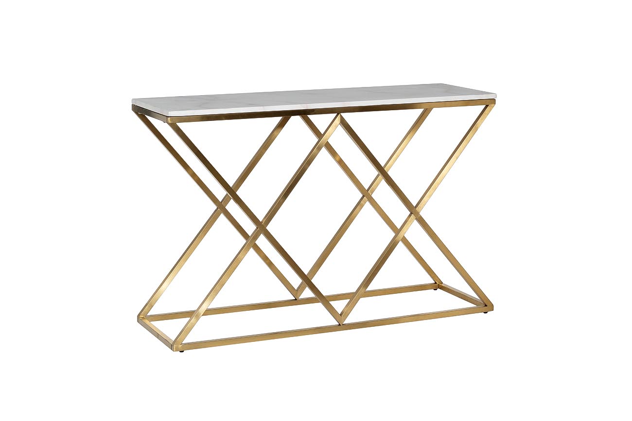 Консоль Bianco Namibia бел.мрам/мат.зол 47ED-CST026GOLD1