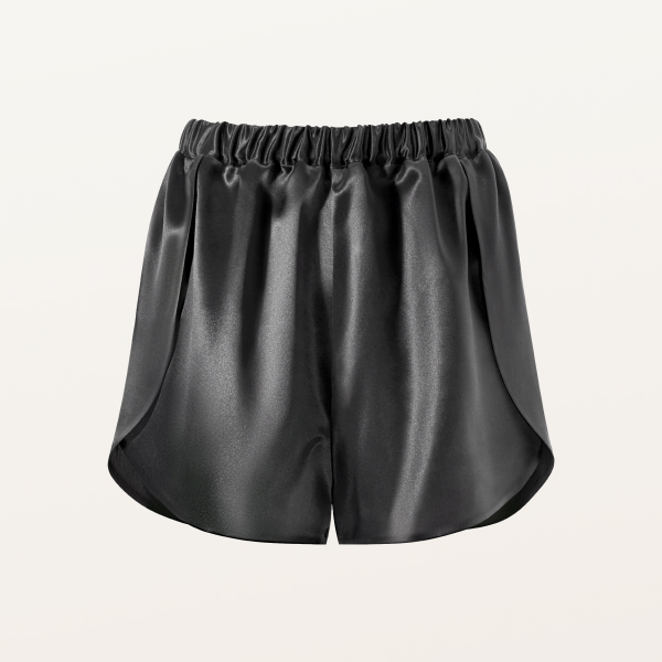 Pantaloni scurți 100% mătase neagră