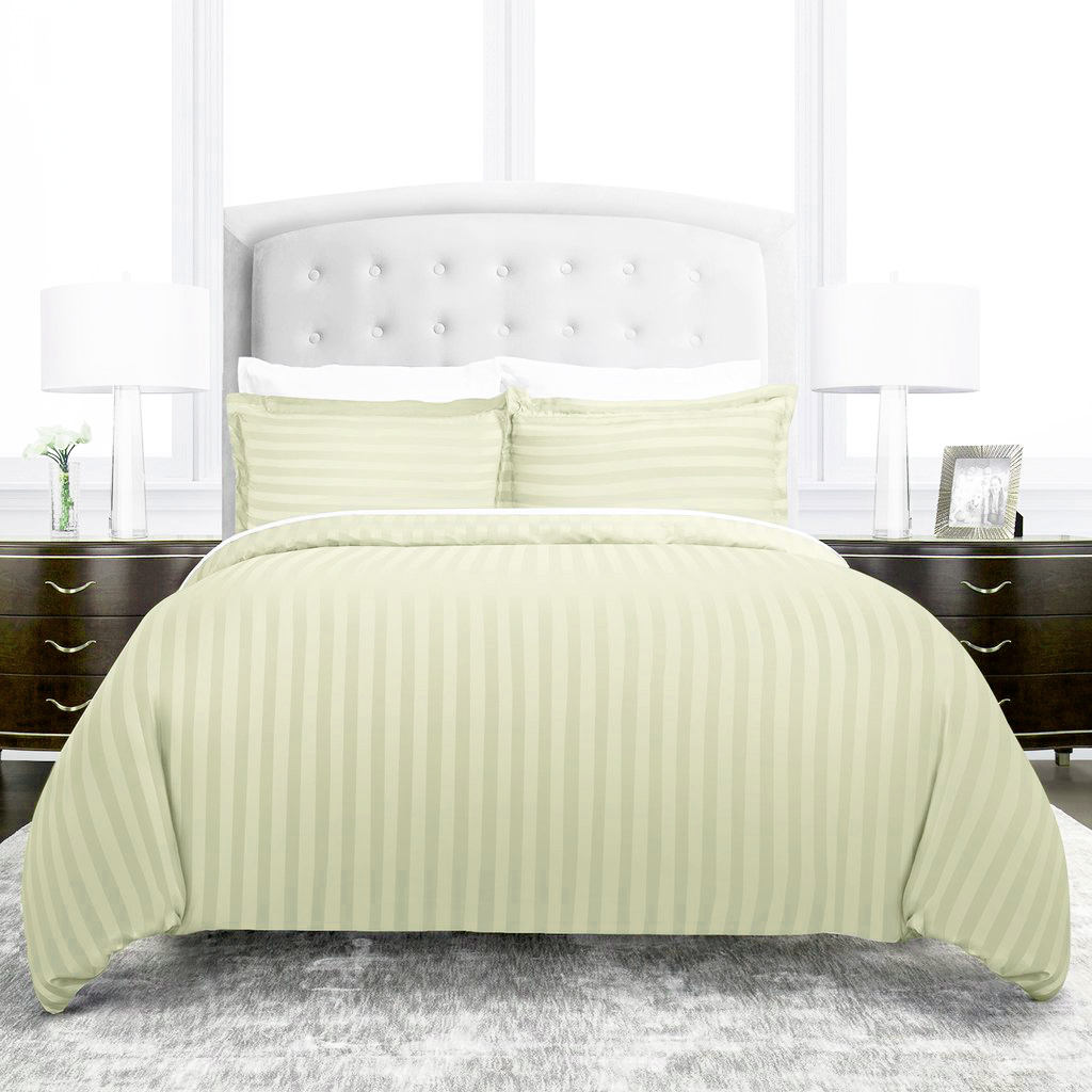 Set lenjerie ALFABET Premium țesute Bumbac Satin Stripe Cream