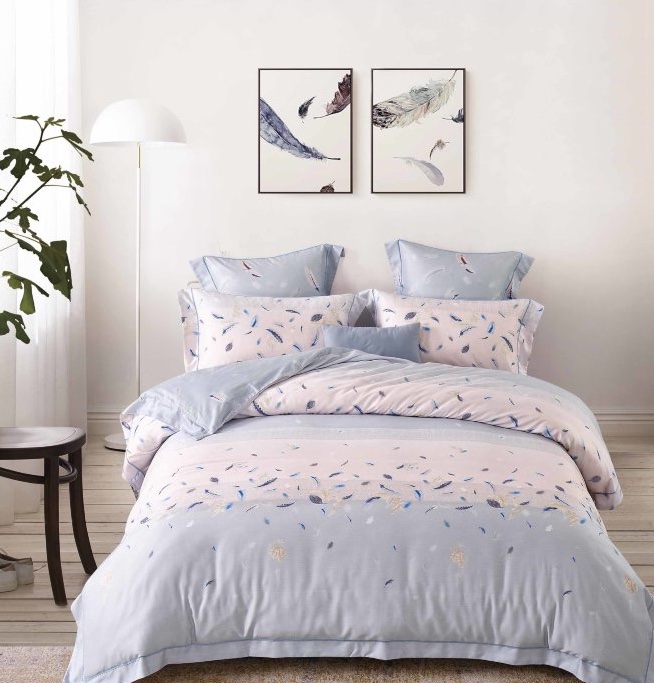 Cearshaf pentru plapuma exclusive 100 modal eucalyptus feather a ice blue