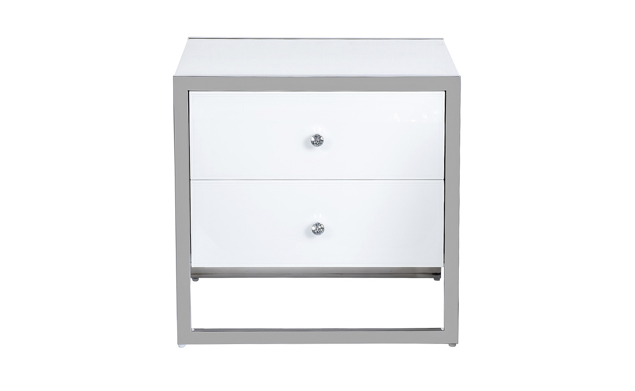 Dulap cu 2 sertare alb / crom KFG104