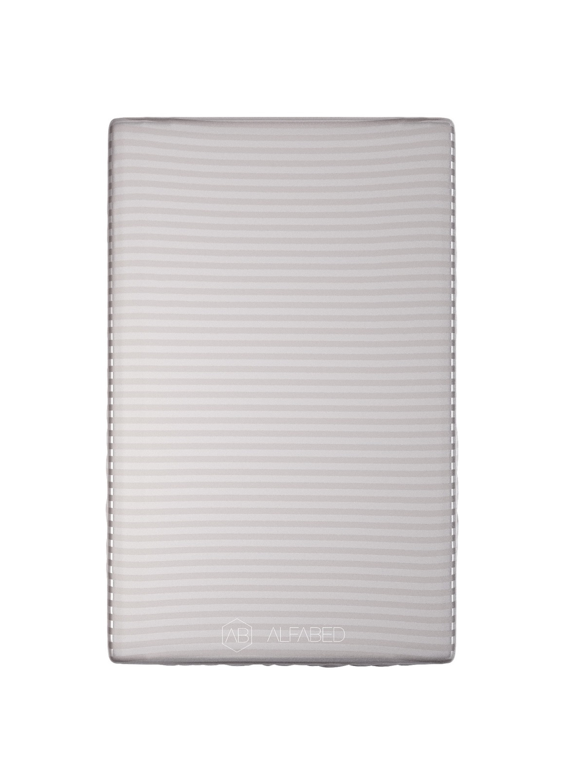 Pillow Top Fitted Sheet Premium Woven Cotton Sateen Stripe Grey H H-10