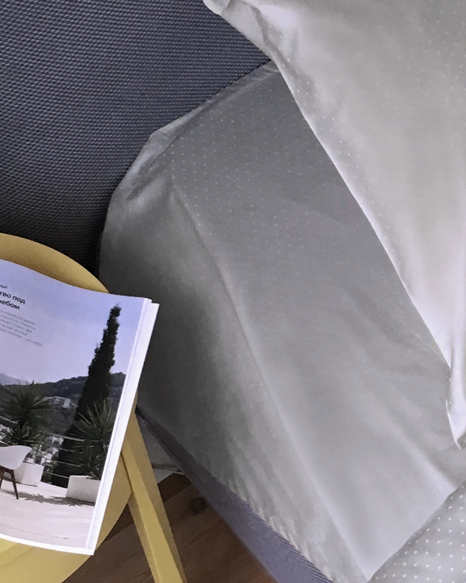 Fitted Sheet Premium Woven Cotton Sateen Geometry Grey H-40