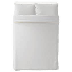 Duvet Cover Premium Cotton Sateen White (Gold Tape) Zip