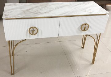 Консоль Plisse белая/золото GD-CST20207