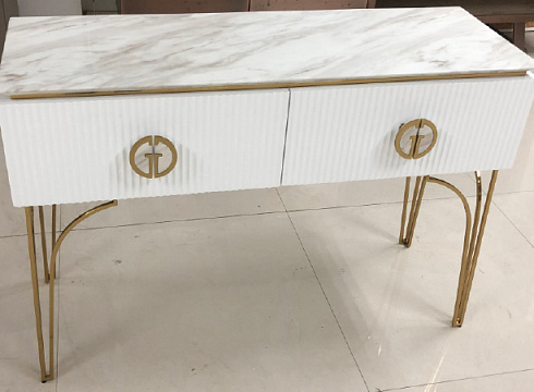 Консоль Plisse белая/золото GD-CST20207