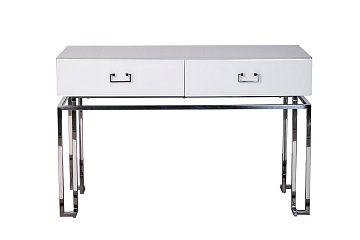 Консоль 2 ящика белая/хром KFG070-NI