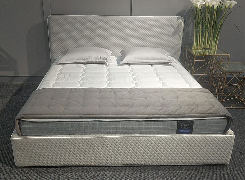 ALFABED PURE BOX Pat Cu Mecanism De Ridicare Quilted