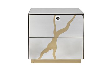 Тумба зеркальная с золотым декором KFG199