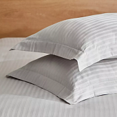 Товар Pillow Case Premium Woven Cotton Sateen Stripe Grey 3/4 добавлен в корзину