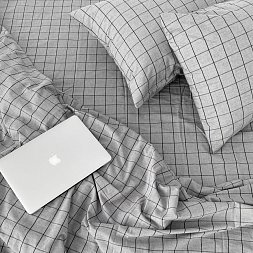 Duvet Cover Washed Cotton Grey Denim Square