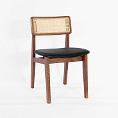 Товар Нант черная экокожа массив дуба (орех) для кафе, ресторана, дома, кухни добавлен в корзину