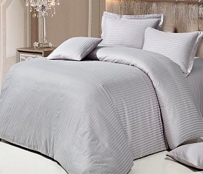 Set Lenjerie ALFABED Premium Woven Cotton Sateen Stripe Grey