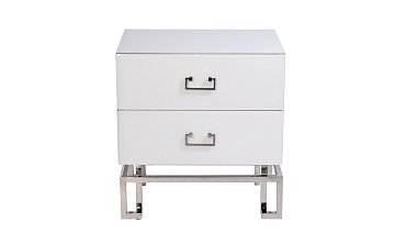 Тумба 2 ящика белая/хром KFG085-NI