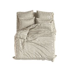 Set Lux Jacquard Coton Taupe Frunze De Copac