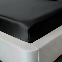 Cearșaf Montat 100% Mătase Sexy Negru