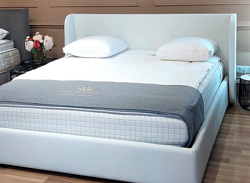 ALFABED POSH BOX Pat Cu Mecanism De Ridicare White Leather