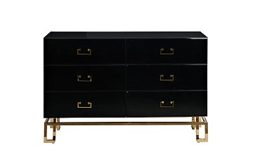 Комод черный 6 ящиков KFG057