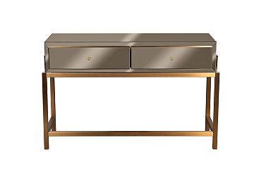 Консоль 2 ящика зеркало бронза/золото KFG210