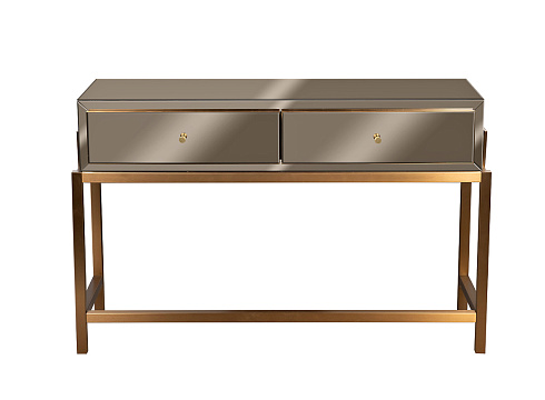 Консоль 2 ящика зеркало бронза/золото KFG210