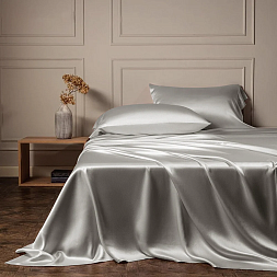 Duvet Cover 100% Silk Sparkling Silver