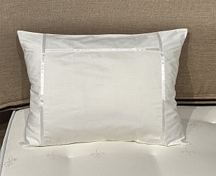 Fata De Perna Premium Bumbac Sateen Alb / Alb Dantela 4/0 