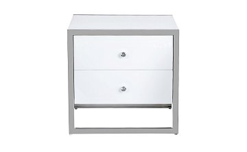 Тумба с 2-мя ящиками белая/хром KFG104