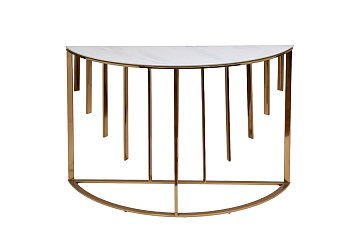 Консоль мрам.стекло/золото GY-00003