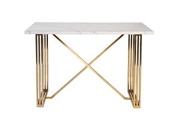 Стол-консоль белый / браш.золото 30F-14790