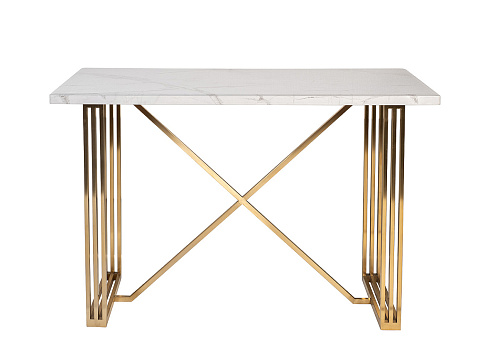 Стол-консоль белый / браш.золото 30F-14790