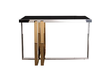 Консоль черн.стекло/хром+золото 47ED-20900